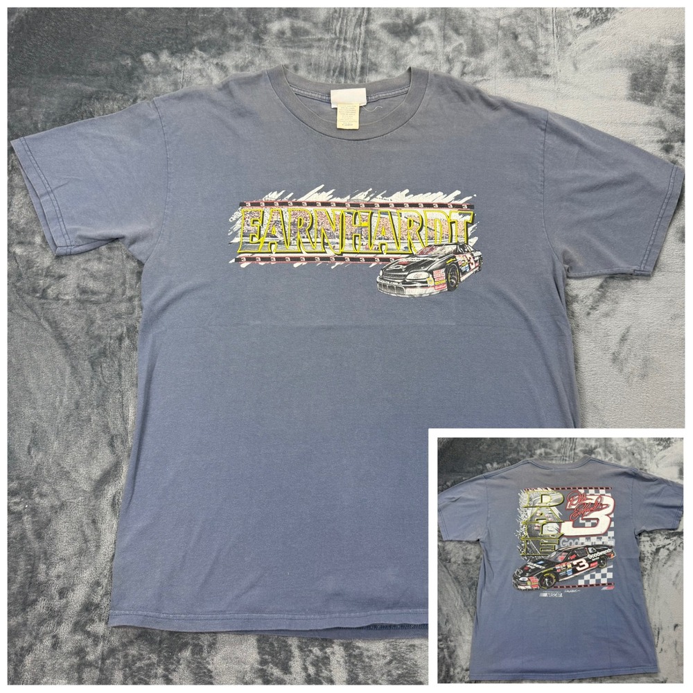 Vintage 1999 Dale Earnhardt NASCAR T Shirt Chase Authentics Blue Mens XL‎ No 3